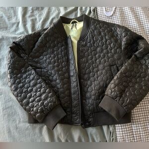 Anthropologie Quilted olive green Bomber Jacket